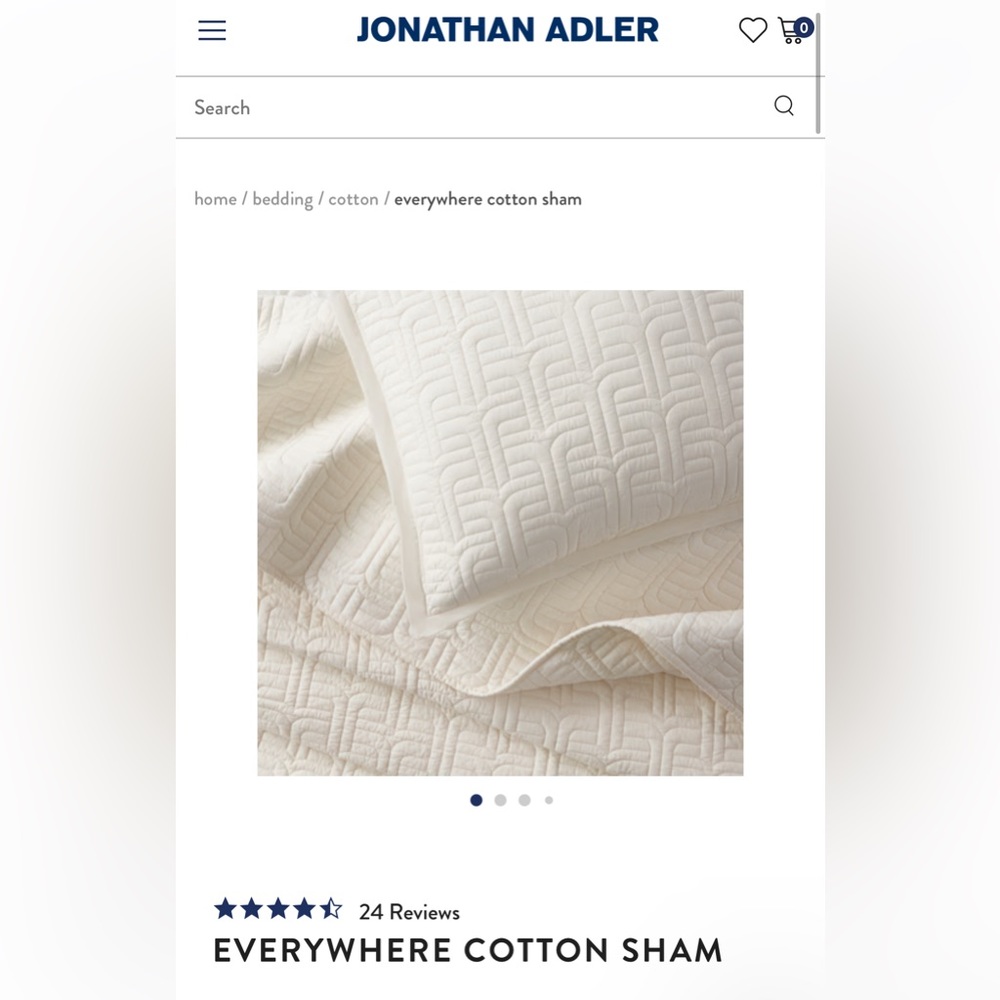 Two Brand New Jonathan Adler King Sized Shams